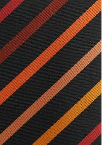 Clipkrawatte Streifenstruktur asphaltschwarz orange