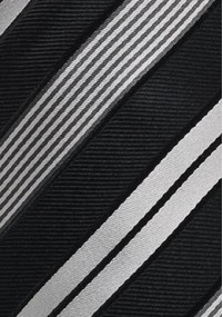 Stilsicher gestreifte Clip-Krawatte in Schwarz und Silber
