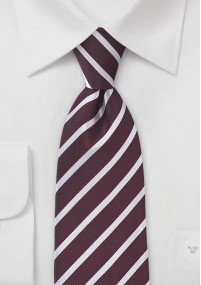 Krawatte Business-Linien bordeaux weiß