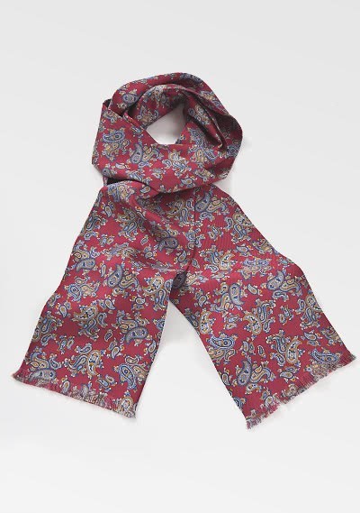 Krawattenschal exotisches Paisley rot Krawattenschal exotisches Paisley rot