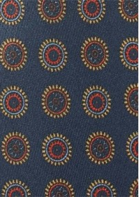 Krawatte traditionsreiches Emblem-Pattern dunkelblau