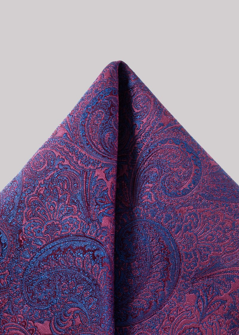 Zakdoek in elegant paars met paisleymotief