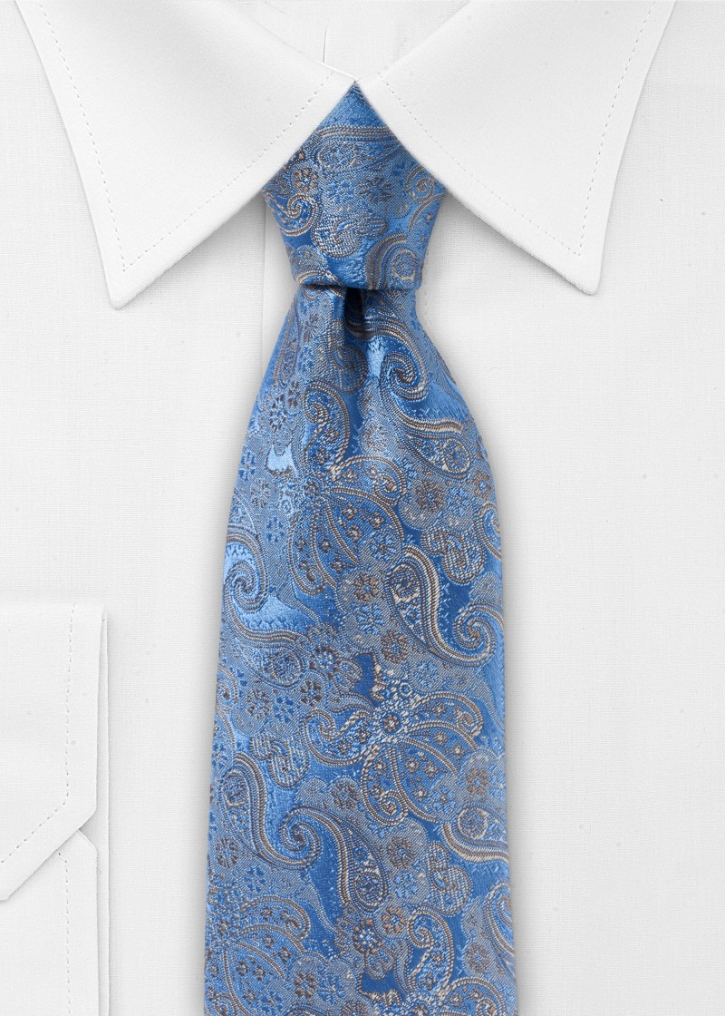 Blauwe stropdas met paisleypatroon van Parsley