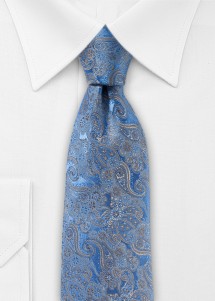 Blauwe stropdas met paisleypatroon van...