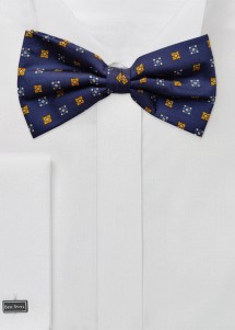 Heren Strik Emblemen Donkerblauw