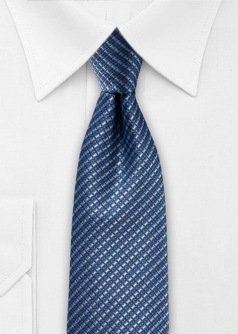 Blauw-witte stropdas met modern patroon