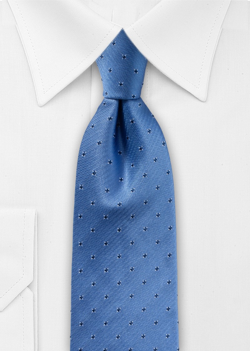 Blauwe stropdas met elegant patroon en fijne