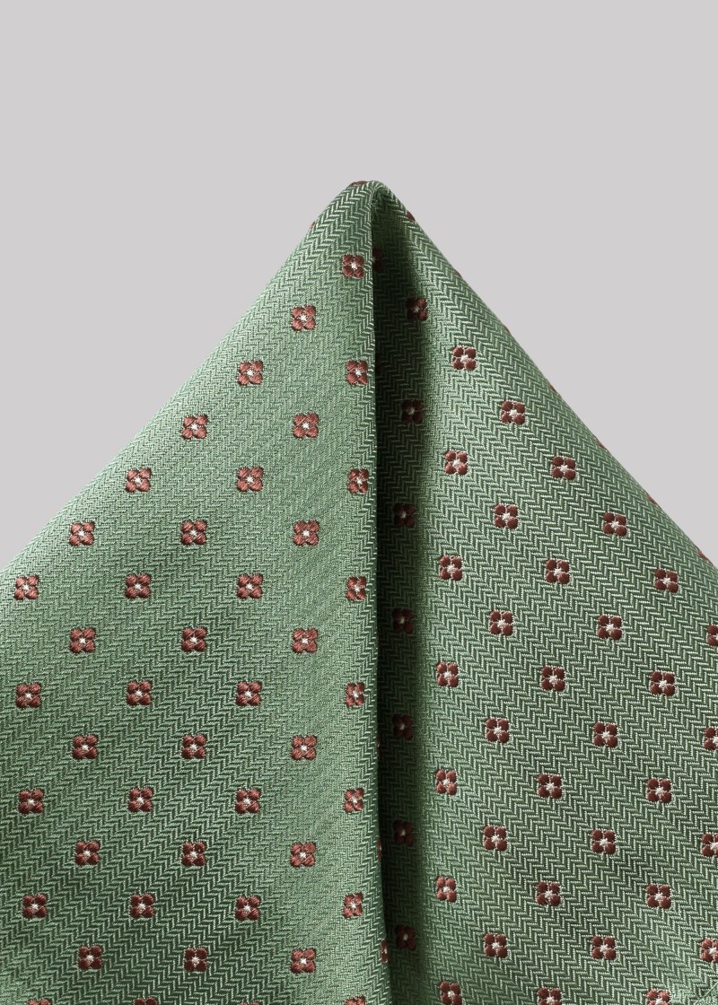Groene zakdoek met bloemenpatroon en textuur