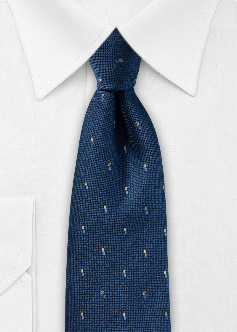 Donkerblauw glinsterende microvezel stropdas met