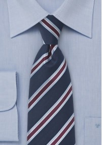 XXL stropdas gestreept patroon donkerblauw