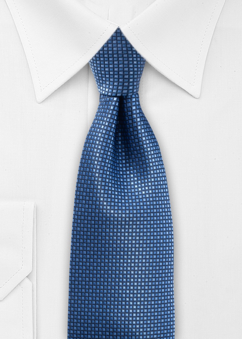 Blauwe stropdas met patroon - modern &amp;