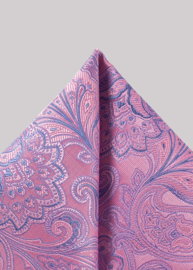 Puccini pochet - paisley roze/donkerblauw