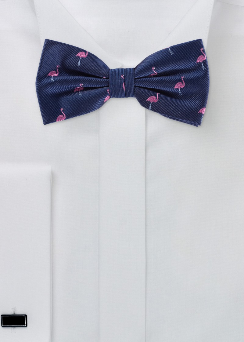 Flamingo strikje (blauw/roze)