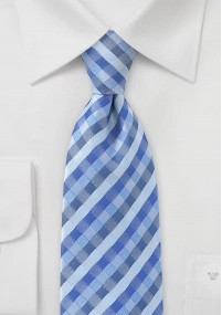 Zakelijke stropdas geruit ijsblauw