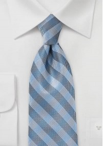 Bonte geruite en gestreepte blauwe stropdas