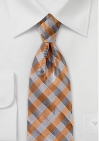 Business stropdas geruit gevarieerd oranje