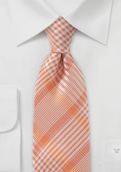 Krawatte orange Karomuster Krawatte orange Karomuster
