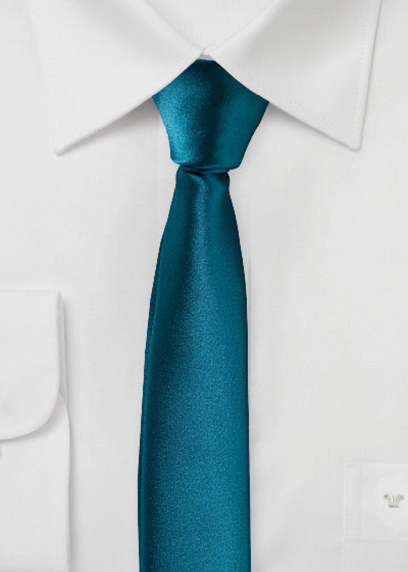 Extra slanke stropdas donker turquoise