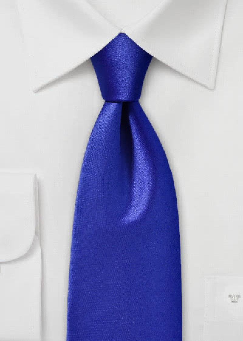 Stropdas microfiber effen royal blue