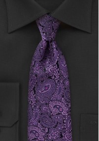 Perfekte Paisley stropdas paars en zwart
