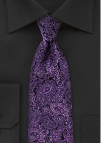 Perfekte Krawatte Paisley violett schwarz