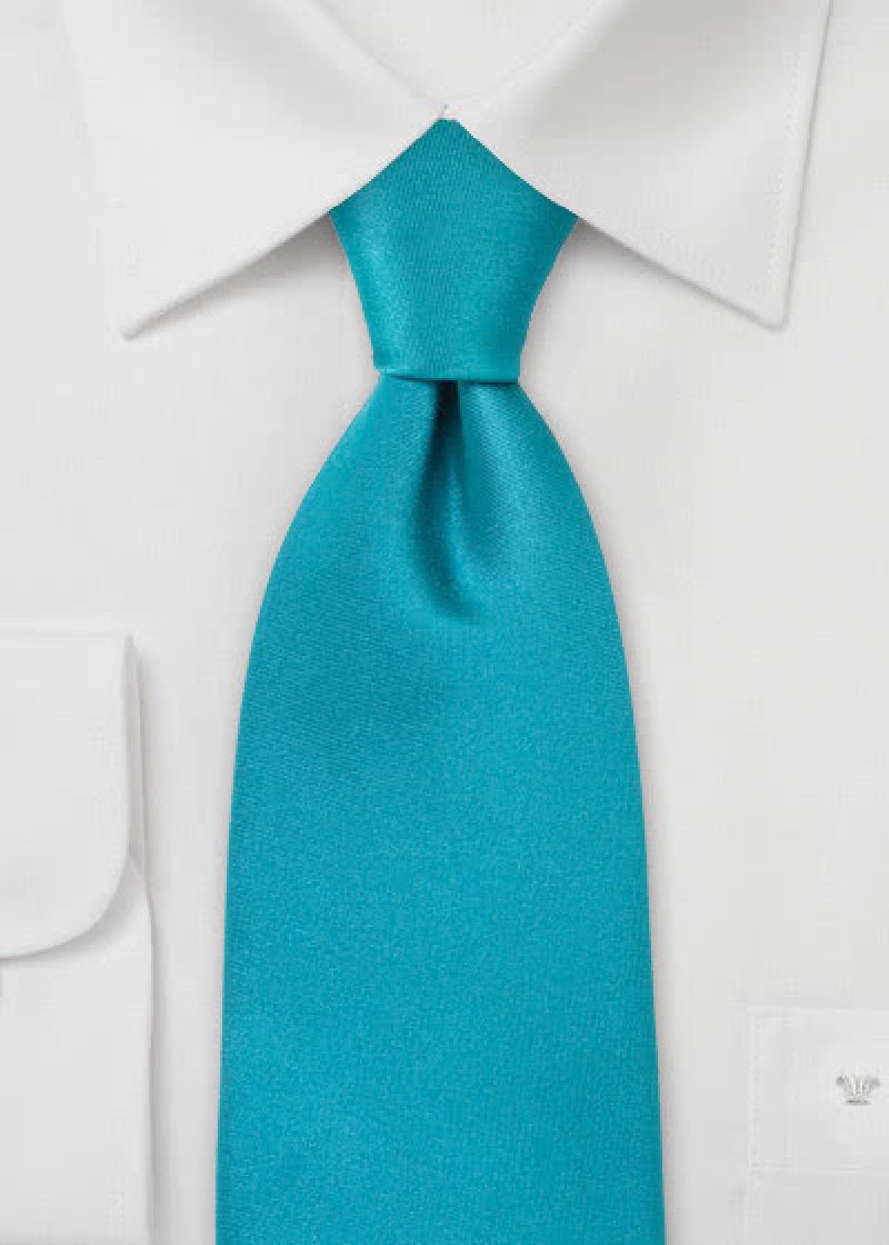 Stropdassatijn blauwachtig-turquoise