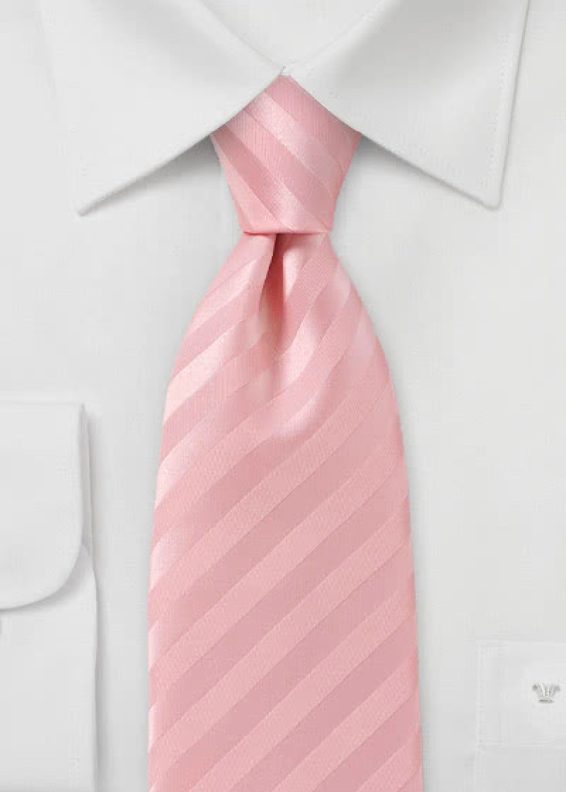 Gestreepte stropdas roze