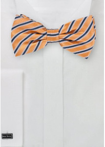 Vlinderstrik gestreept oranje wit