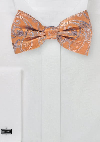 Herrenfliege Paisleymuster orange hellblau Herrenfliege Paisleymuster orange hellblau
