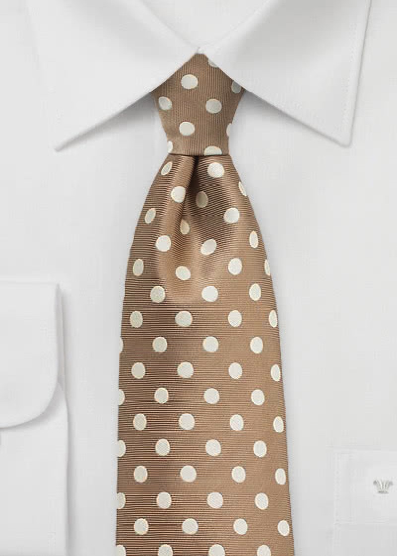 Zakenstropdas met beige stippen
