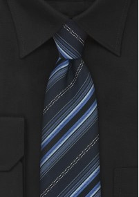 XXL stropdas blauw zwart gestreept
