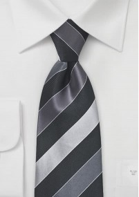 XXL-Krawatte Business-Streifenmuster silber
