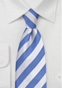 Clip stropdas ijsblauw/wit