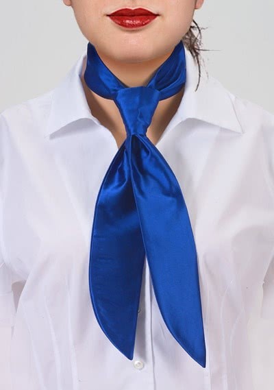 Service-Damenkrawatte blau einfarbig Service-Damenkrawatte blau einfarbig