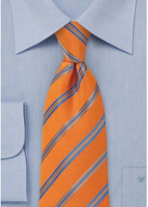 Herenstropdas kleur oranje met filigrane...