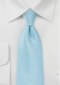 Turkooisblauwe stropdas met rasterpatroon