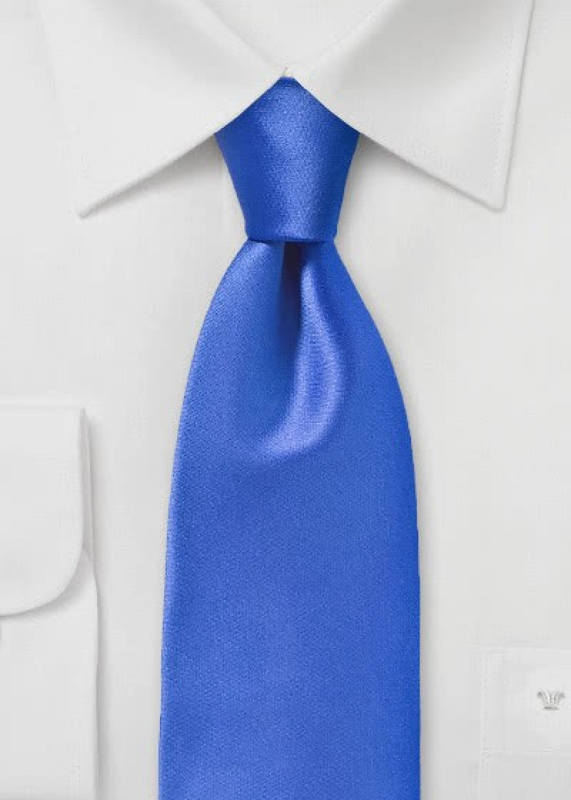 Effen microfiber stropdas blauw