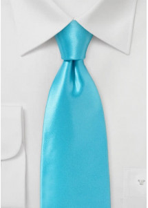 Stropdas Italiaans zijde turquoise monochroom