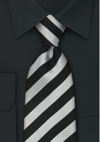 Clip stropdas zwart/zilver
