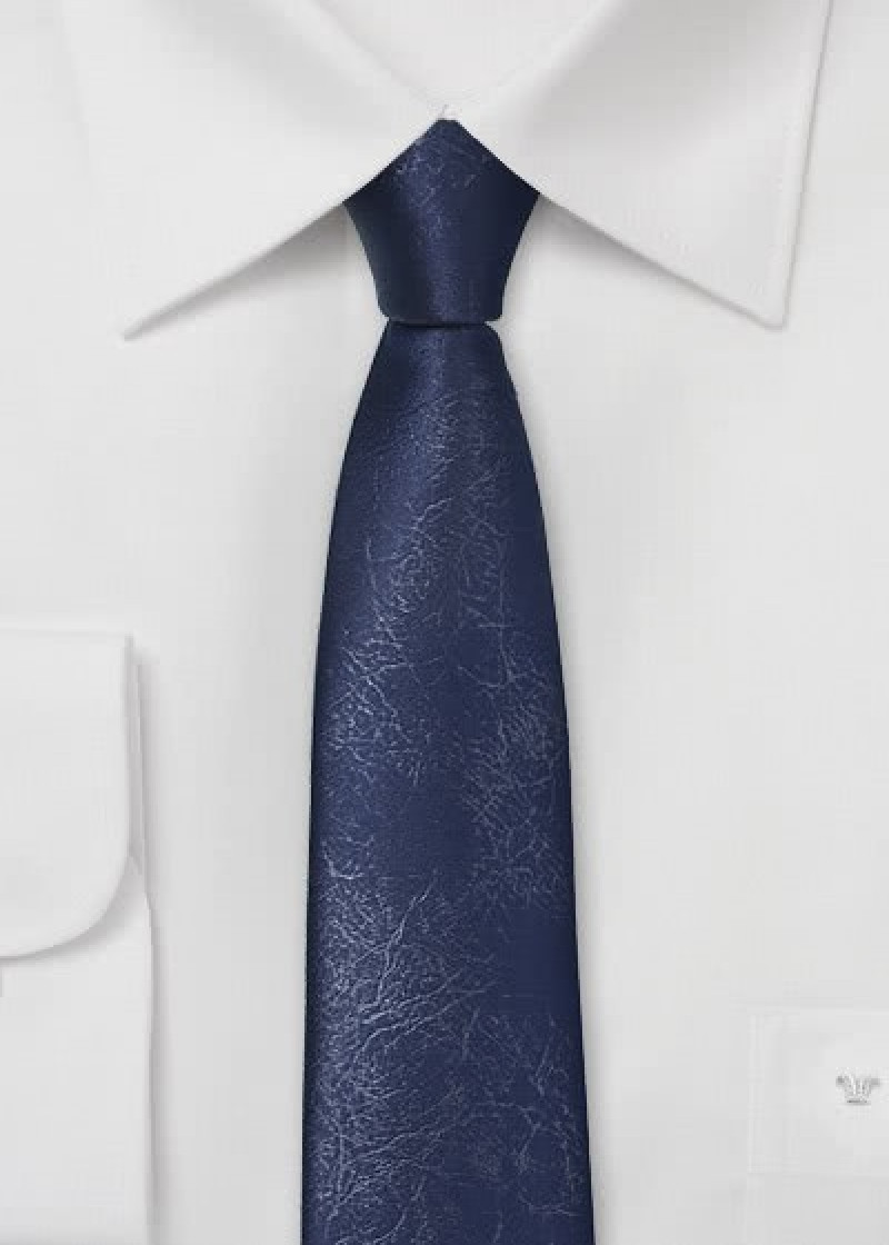 Party-stropdas leder look-alike donkerblauw