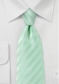Gestreepte licht groene business stropdas