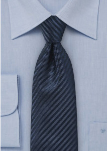 Gestreepte business stropdas marineblauw