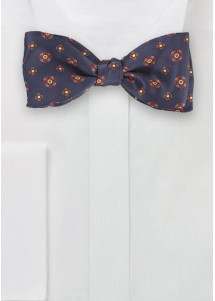 Vlinderstrik gebloemd donkerblauw om...