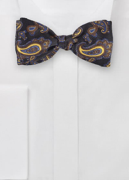 Bindefliege nachtschwarz Paisleymotiv