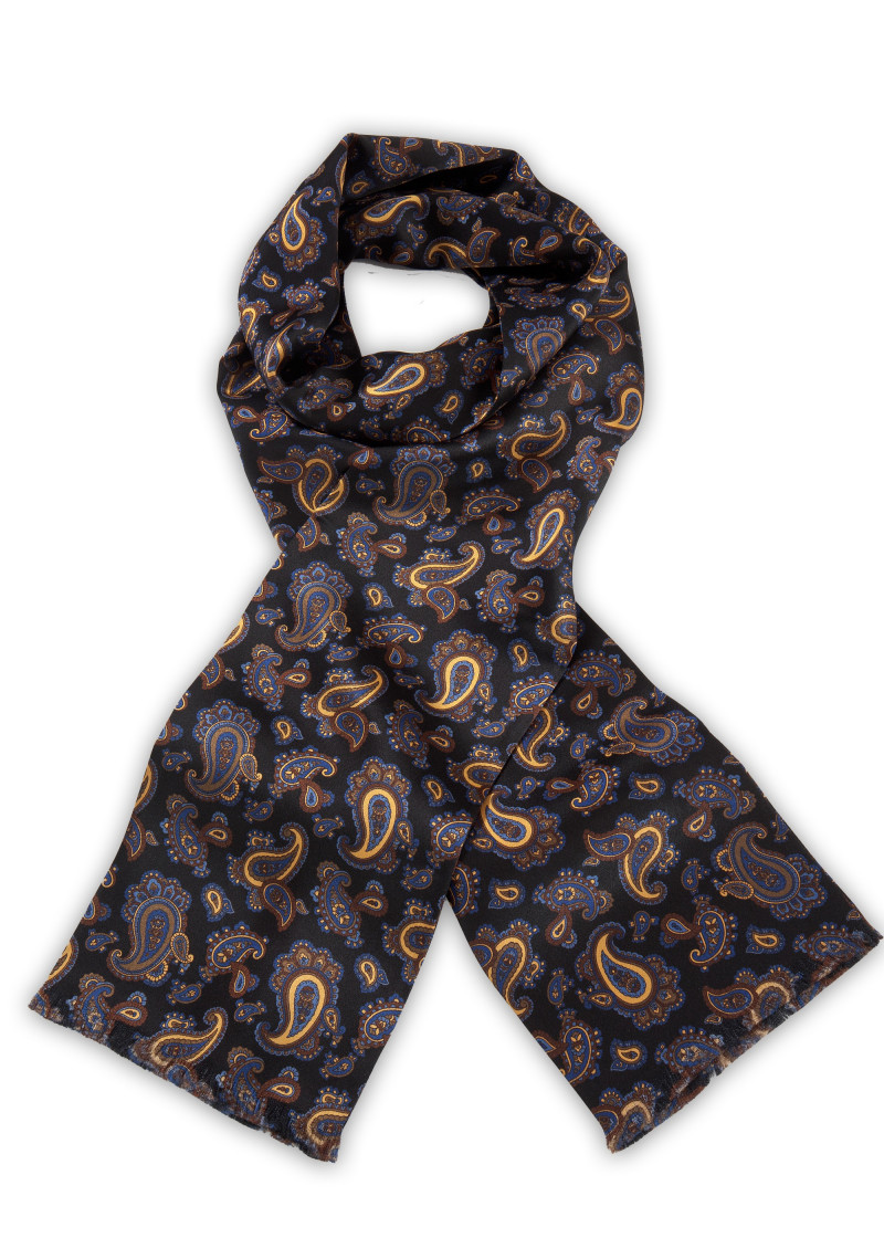 Teer zwarte Paisley sjaal
