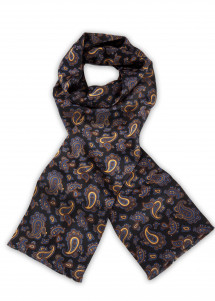 Krawattenschal/Tuchschal in schwarz mit Paisleymuster