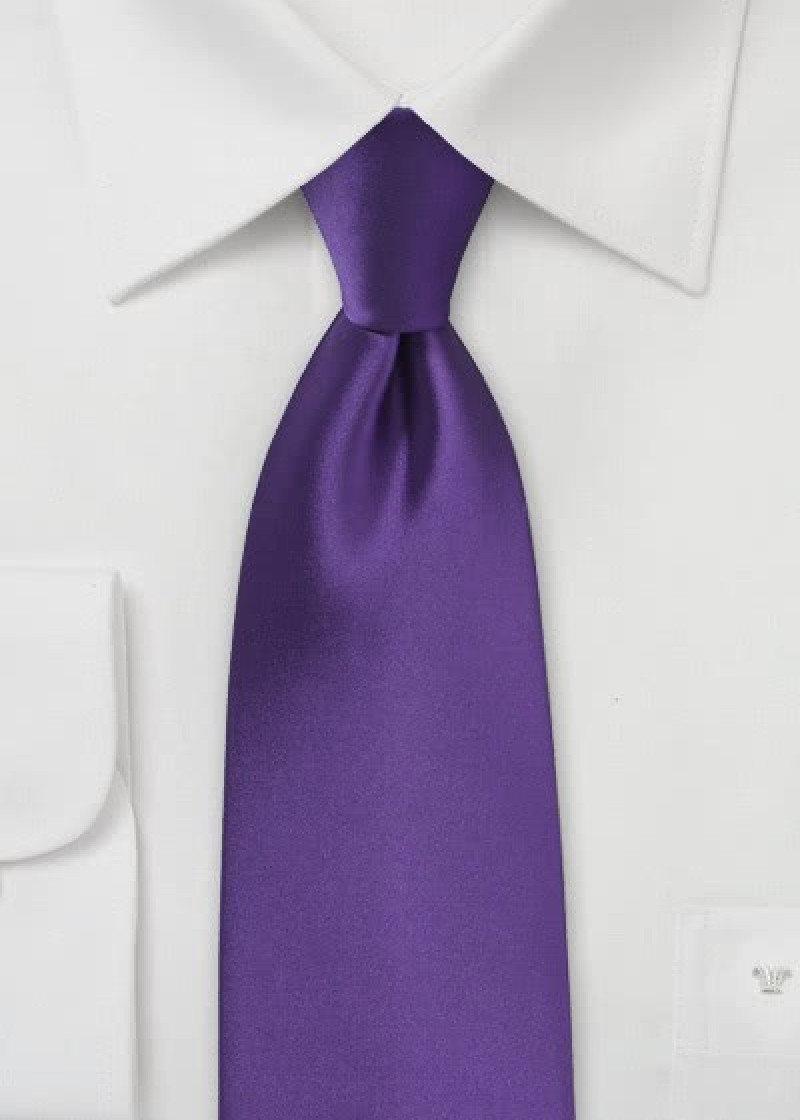 Opvallende stropdas paars microfiber