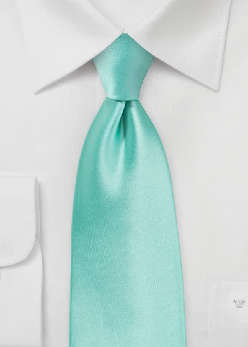 Stijlvolle turkoois gekleurde microfiber stropdas