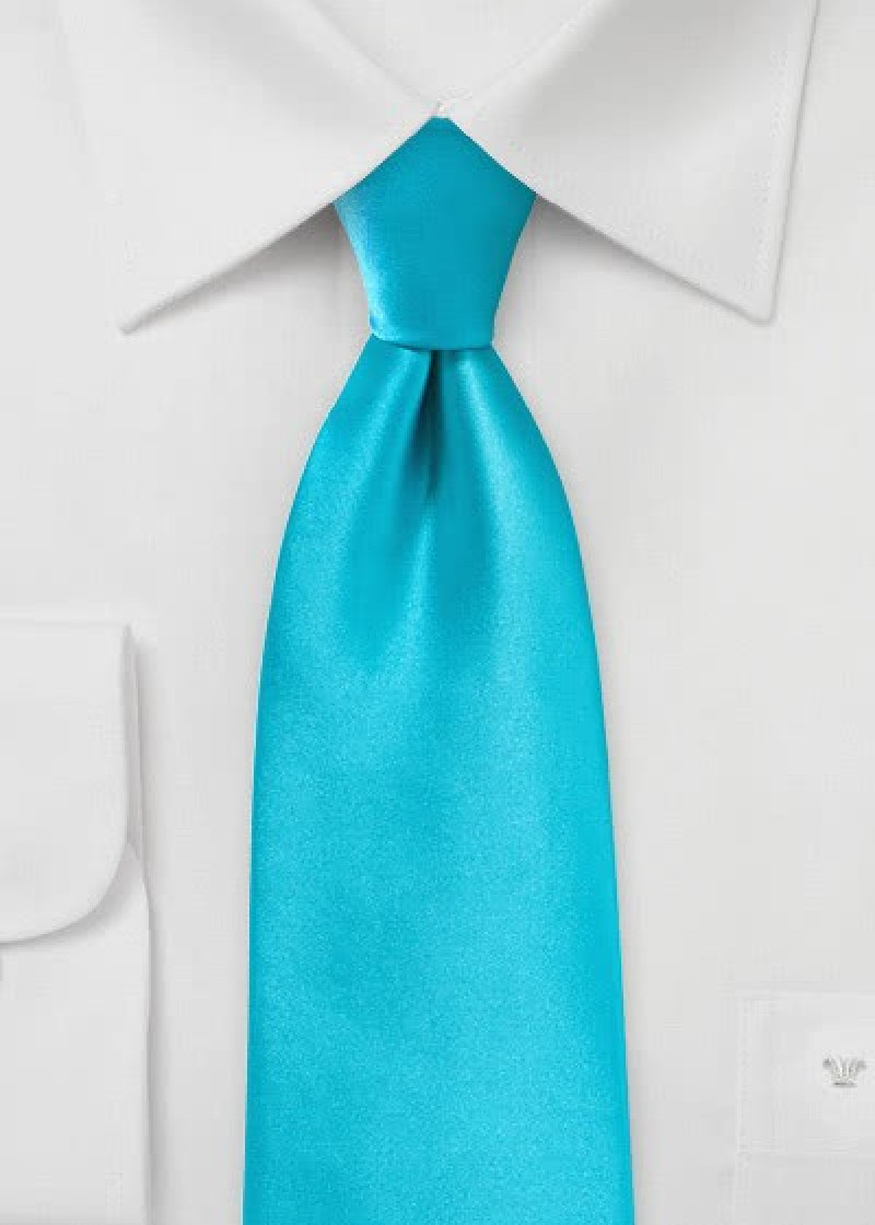 Opvallende microfiber stropdas turkoois