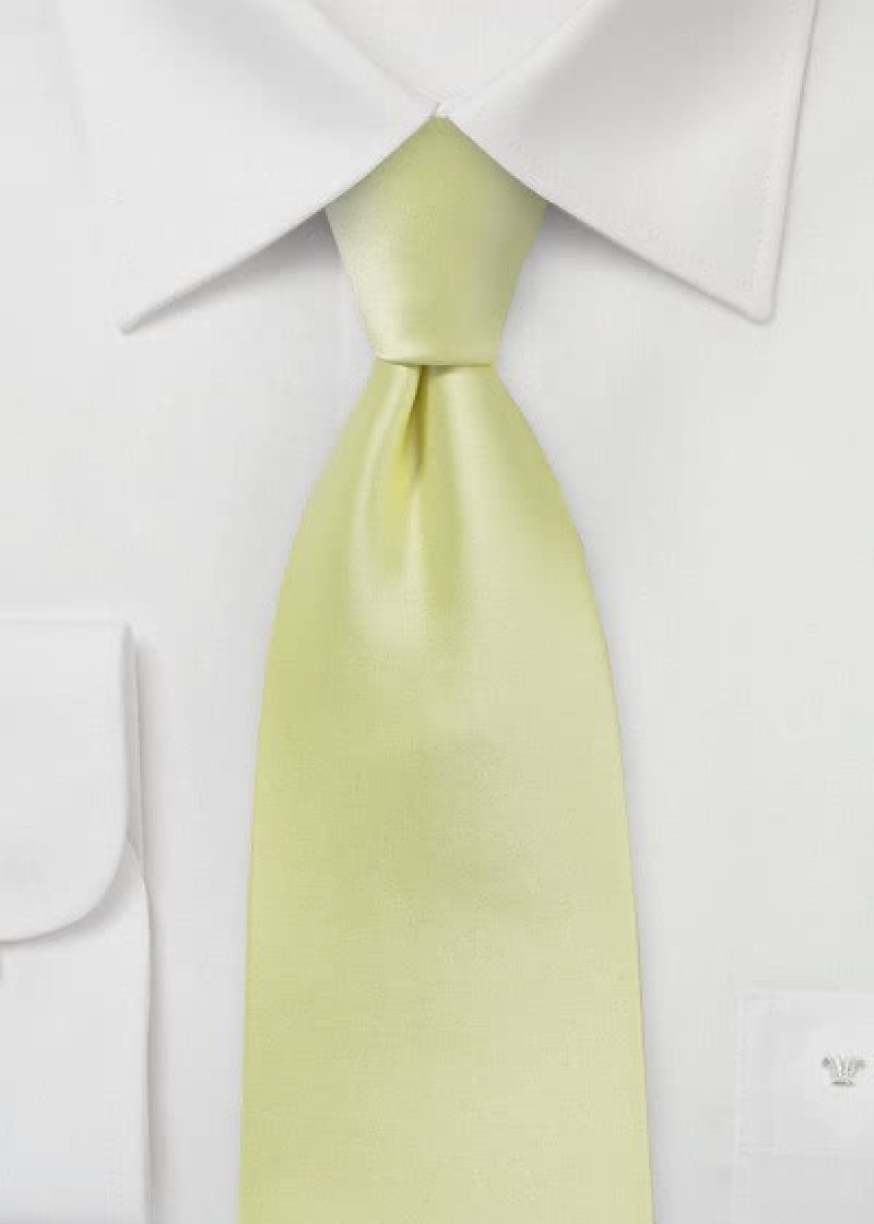 Modieuze stropdas lichtgeel microfiber
